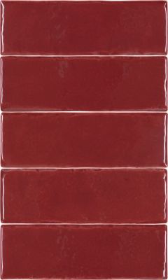 Casa1-Fliesen Wandfliesen Cevica Terre 5 x 15 cm Burgundy